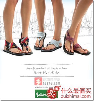 6PM7月优惠 低至6折 超好走的夹脚拖—Sanuk Yoga 手工鞋